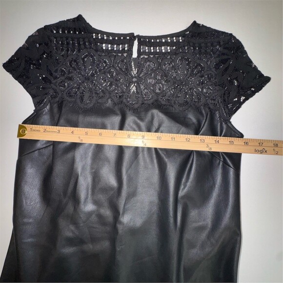 Kensie Dress Womens Size 2 Black Shift Knee Length Cap Sleeve Lace Yoke Goth - Picture 12 of 13